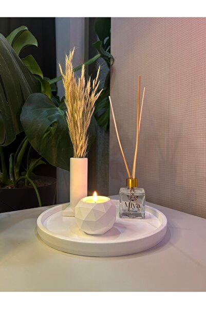 Miya Art Studio Dekoratif Beton  Tepsi /  Tütsülük- Kuru Bitki / Mumluk /Oda ...