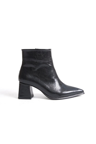 MARSEDO Чорні жіночі черевики на підборах - гострий носок і застібка-блискавка