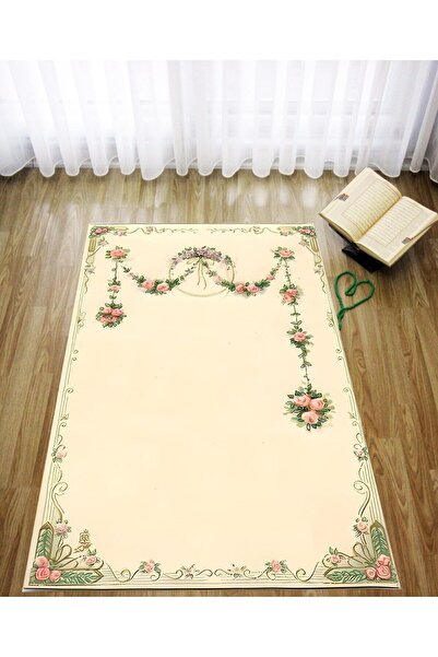 uygun dekor Dijital Baskılı Minimal Çiçek Desenli Kadife Dokulu Yıkanabilir K...