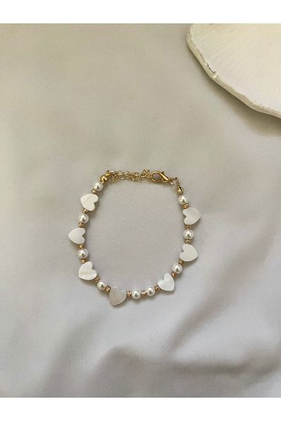 ULYOS PONIS Mother-Of-Pearl Heart and Dorica Detailed Bracelet