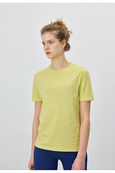 TUBİA Kadın Yeşil Limon Renk Basic T-Shirt