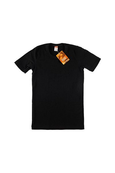 Namaldı Boy's Black Thermal Ribbed Short Sleeve Undershirt ELF568N372CCM