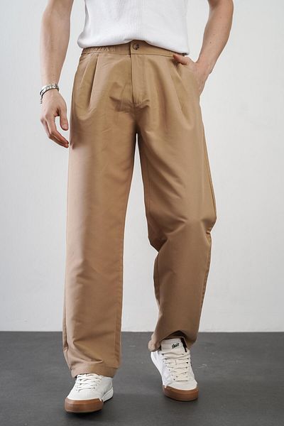 king brich Elastic Waist Loose Cut Men's Trousers with Pockets