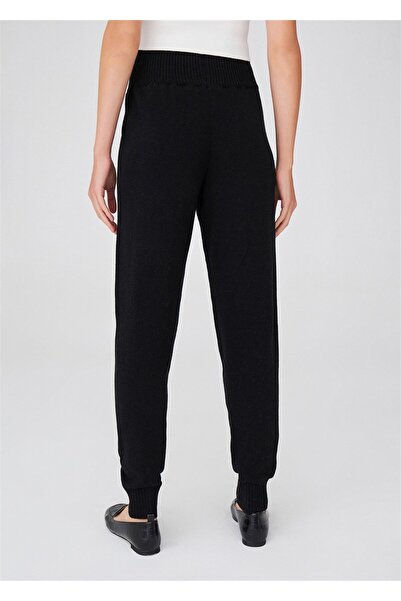 Peraluna High Waist Skinny Leg Cashmere Mix Fit Women's Knitwear Trousers - Black