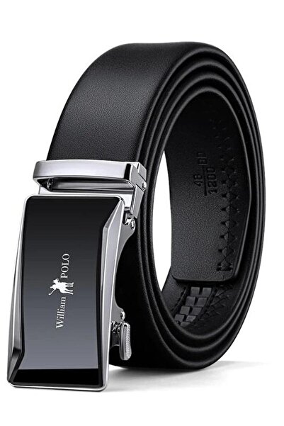 WİLLİAMPOLO Williampolo Genuine Leather Italian 125 Cm Black Men's Belt