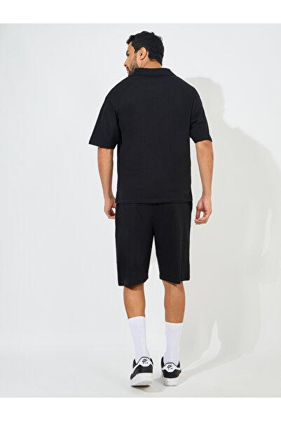 Styli Heavy Cotton Jersey Oversized Polo & Shorts Co-Ords