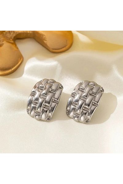 YASİN TOPÇU Steel Silver Earrings
