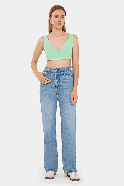 Hiccup Αμάνικο Crop Top με λαιμόκοψη V