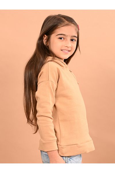 LilPicks By Styli Asymmetric Button Detail Hoodie