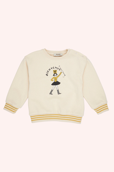 Panço Kız Bebek Bej Sweatshirt