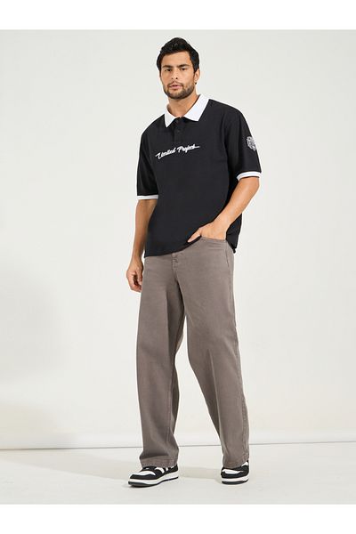 Styli 5-Pocket Wide Leg Overdyed Wash Jeans