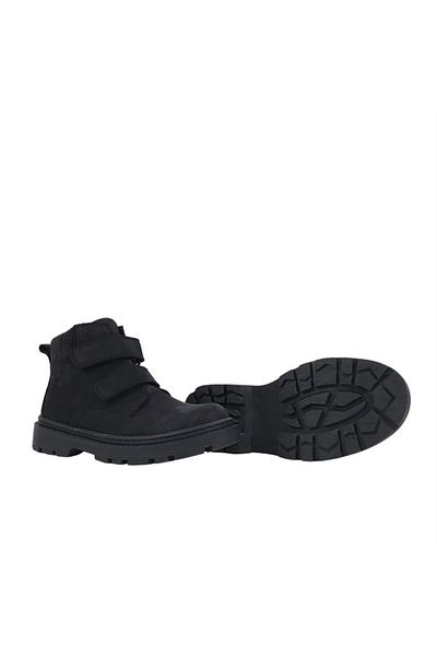 kids A more Λεπτομερείς γιακάς Cate Διπλό Velcro Nubuck Boy's Boots Μαύρο
