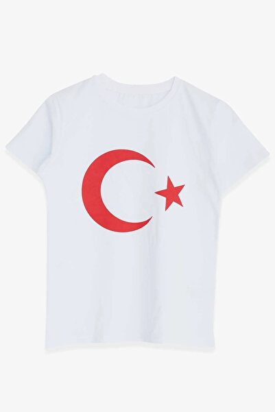e-çocuk Μπλουζάκι Unisex Kids Crew Neck με στάμπα με κοντό μανίκι