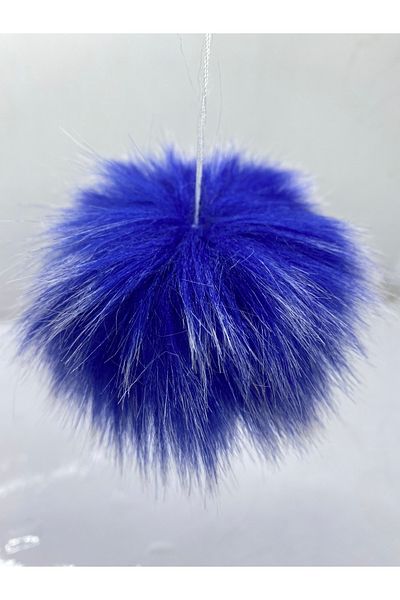 sç Saraçoğlu Çanta Saks White Plush Pompom Scarf Beanie Bag - 7cm Diameter, Pack of 10