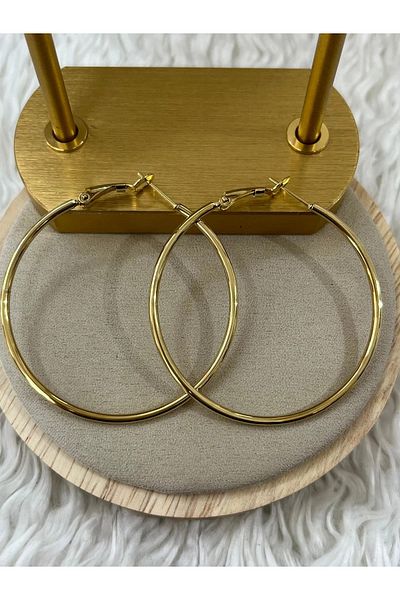 YASİN TOPÇU Steel Gold Earrings