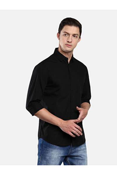 Dennis Lingo By Styli Solid Casual Shirt with Button Placket