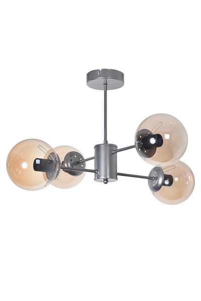 Modavize Seoul Modern Design Living Room Dining Room Kitchen Gray Color Honey Glass Pendant Lamp 4-Piece Chandelier