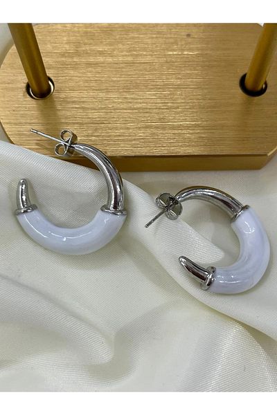 YASİN TOPÇU Steel Silver Earrings