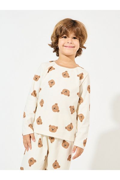 Styli Bear Pattern Sweatshirt & Pyjama Set