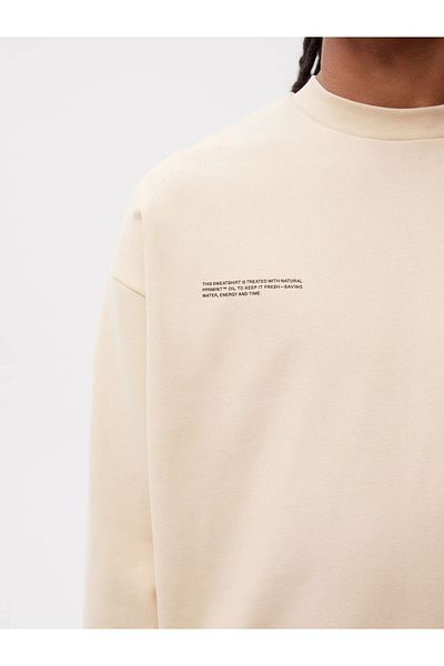 The Champ Clothing Μπεζ Unisex Oversize Hoodie - Crew Neck, Nature Concept Printed φούτερ