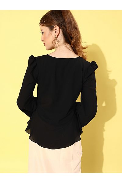 Mish By Styli Peplum Style Tie-Up Detail Top