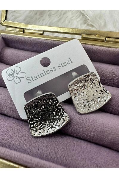 YASİN TOPÇU Steel Silver Earrings