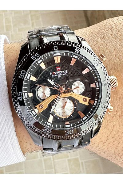 Naviforce Naviforce Active Indicated Black and Rose Gold Sport Stylish Men's Wristwatch