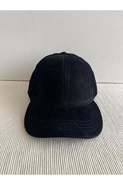 CosmoOutlet Nubuck Look Adjustable Back Unisex Black Color Hat