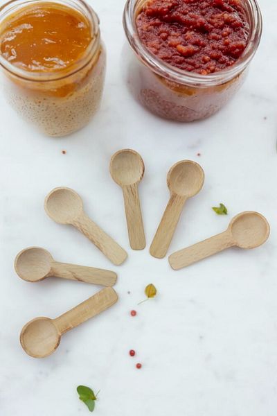 küche haus Decorative Spice Spoon - Bamboo Scale, Wooden Handmade