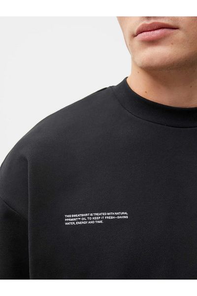 The Champ Clothing Μαύρο Unisex Crew Neck Nature Concept Φούτερ με στάμπα με κουκούλα μεγάλου μεγέθους
