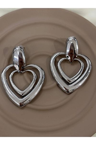 YASİN TOPÇU Steel Silver Earrings