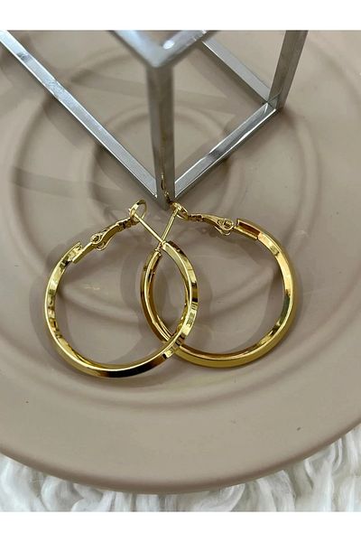 YASİN TOPÇU Steel Gold Earrings
