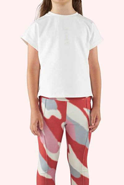 Panço Kız Çocuk Desenli Nar Tayt