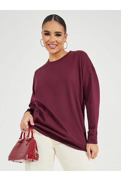Styli Oversized Solid Longline Sweatshirt