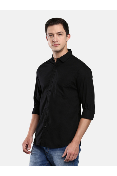 Dennis Lingo By Styli Solid Casual Shirt with Button Placket