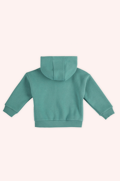 Panço Kız Bebek Fermuarlı Yeşil Sweatshirt