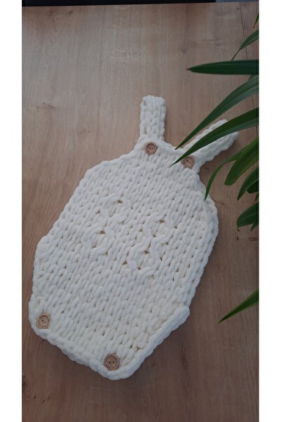 Alize Puffy El Örgüsü bebek salopet 0-6 ay uyumlu krem renk