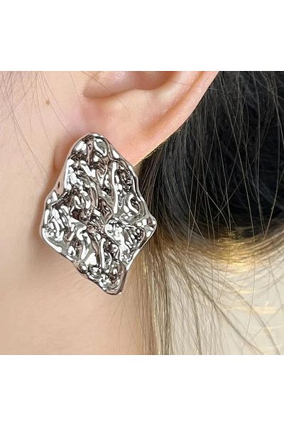YASİN TOPÇU Steel Silver Earrings