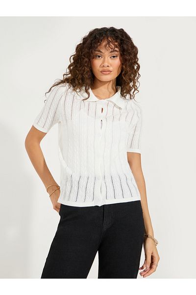 Styli Cable Knit Pattern Regular Fit Shirt