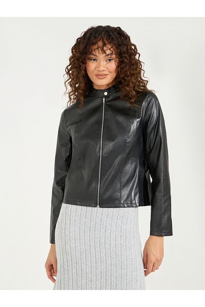 Styli Regular Fit Short Length Biker Jacket