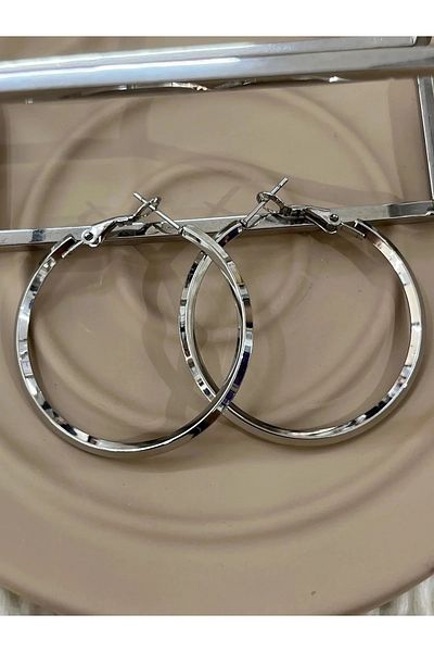 YASİN TOPÇU Steel Silver Earrings