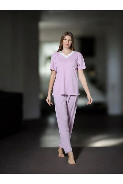 Sude Women's Bamboo Fabric Short Sleeve Pajama Set