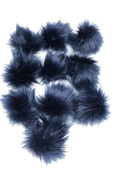 sç Saraçoğlu Çanta Navy Blue 10 Pack - 7cm Diameter Plush Pompom Scarf Beanie Bag, Work Decoration Accessory