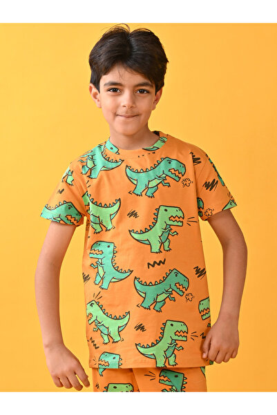 Anthrilo By Styli Dinosaur Print T-Shirt & Pyjama Set