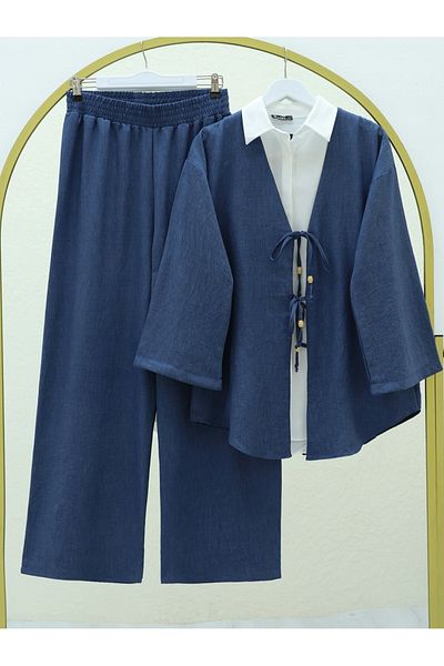 Modamorfo Kimono Set with Double Tied Front Trousers