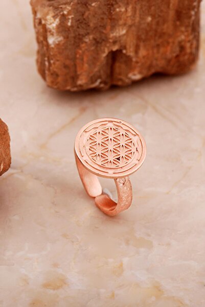 Sümer Telkari Yaşam Çiçeği Elişi Rose Gümüş Yüzük 3767