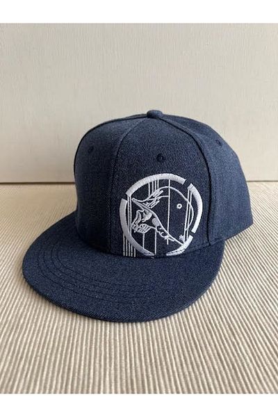 CosmoOutlet Unisex Adjustable Navy Blue Hip Hop Cap with Soldier Helmet Image