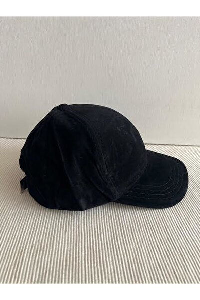 CosmoOutlet Nubuck Look Adjustable Back Unisex Black Color Hat