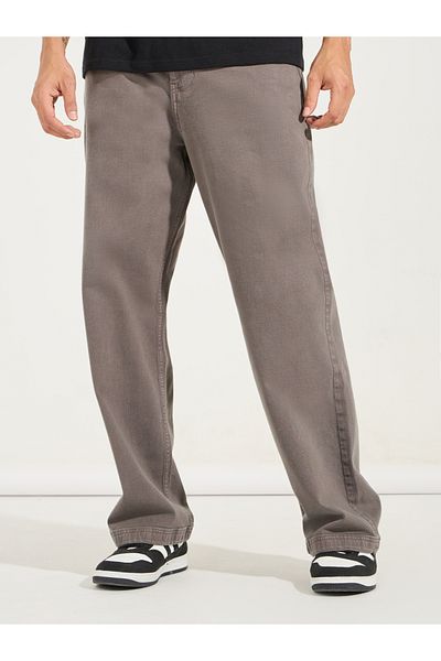 Styli 5-Pocket Wide Leg Overdyed Wash Jeans