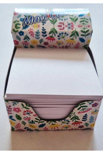Modellino 500 Pieces Blue Surrounded White Paper Memo - Cube Square 8X8Cm